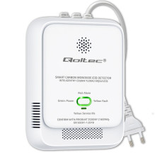 Anglies Monoksido Detektorius - Qoltec 52576 CO Alarm 85dB 220-240V Balta Anglies Monoksido Detektorius - Qoltec 52576 CO Alarm 85dB 220-240V Balta