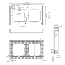 Sukimo Rėmelis - SONOFF M5-80 2-Gang V0 Ugniai Atsparus PC Juodas