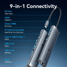 NB ACC įkrovimo stotelė 9in1 / USB-C 0.15M TGVHB VENTION NB ACC įkrovimo stotelė 9in1 / USB-C 0.15M TGVHB VENTION