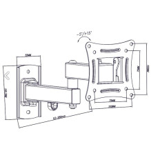 TV Mount - Blow 10-27" VESA 75x75 / 100x100, Max 15 kg, Adjustable 5.3-28 cm, Black TV Mount - Blow 10-27" VESA 75x75 / 100x100, Max 15 kg, Adjustable 5.3-28 cm, Black