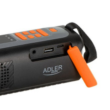 Adler AD 1920 Emergency radio Solar panel / Crank / Powerbank 4500 mAh Black Adler AD 1920 Emergency radio Solar panel / Crank / Powerbank 4500 mAh Black