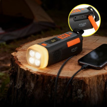 Adler AD 1920 Emergency radio Solar panel / Crank / Powerbank 4500 mAh Black Adler AD 1920 Emergency radio Solar panel / Crank / Powerbank 4500 mAh Black