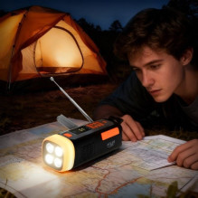 Adler AD 1920 Emergency radio Solar panel / Crank / Powerbank 4500 mAh Black Adler AD 1920 Emergency radio Solar panel / Crank / Powerbank 4500 mAh Black