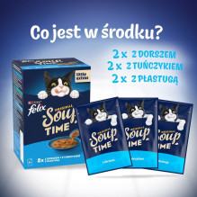 PURINA Felix Original Soup Time Box Fish - wet cat food - 6x48g