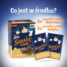 PURINA Felix Sauce Time - wet cat food - 6x40g PURINA Felix Sauce Time - wet cat food - 6x40g