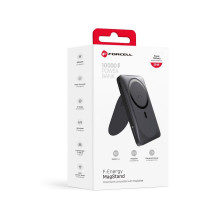 Powerbank compatible with MagSafe Forcell F-Energy MagStand F10K2 QC3.0 PD 5A 20W 10000 mAh black Powerbank compatible with MagSafe Forcell F-Energy MagStand F10K2 QC3.0 PD 5A 20W 10000 mAh black