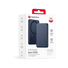 Nešiojamoji baterija, suderinama su „MagSafe Forcell F-Energy Slim F5K9 QC4.0 PD3.0“, 15 W, 5000 mAh, tamsiai mėlyna Nešiojamoji baterija, suderinama su „MagSafe Forcell F-Energy Slim F5K9 QC4.0 PD3.0“, 15 W, 5000 mAh, tamsiai mėlyna