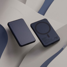 Powerbank compatible with MagSafe Forcell F-Energy Slim F5K9 QC4.0 PD3.0 15W 5000 mAh navy blue