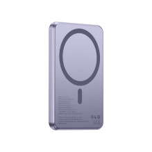 Nešiojamoji baterija, suderinama su „MagSafe Forcell F-Energy Slim F5K9 QC4.0 PD3.0 15W 5000 mAh“, violetinė