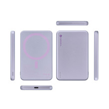 Powerbank compatible with MagSafe Forcell F-Energy Slim F5K9 QC4.0 PD3.0 15W 5000 mAh purple Powerbank compatible with MagSafe Forcell F-Energy Slim F5K9 QC4.0 PD3.0 15W 5000 mAh purple
