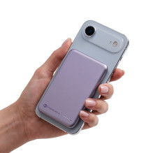Nešiojamoji baterija, suderinama su „MagSafe Forcell F-Energy Slim F5K9 QC4.0 PD3.0 15W 5000 mAh“, violetinė