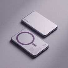 Powerbank compatible with MagSafe Forcell F-Energy Slim F5K9 QC4.0 PD3.0 15W 5000 mAh purple Powerbank compatible with MagSafe Forcell F-Energy Slim F5K9 QC4.0 PD3.0 15W 5000 mAh purple
