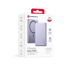 Powerbank compatible with MagSafe Forcell F-Energy Slim F5K9 QC4.0 PD3.0 15W 5000 mAh purple Powerbank compatible with MagSafe Forcell F-Energy Slim F5K9 QC4.0 PD3.0 15W 5000 mAh purple