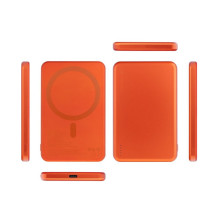 Nešiojamoji baterija, suderinama su „MagSafe Forcell F-Energy Slim F5K9 QC4.0 PD3.0“ 15 W 5000 mAh, oranžinė Nešiojamoji baterija, suderinama su „MagSafe Forcell F-Energy Slim F5K9 QC4.0 PD3.0“ 15 W 5000 mAh, oranžinė