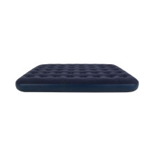 Inflatable double travel mattress with velvet finish + inflating pump 67002 blue Inflatable double travel mattress with velvet finish + inflating pump 67002 blue