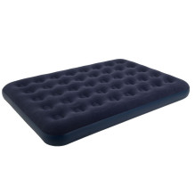 Inflatable double travel mattress with velvet finish + inflating pump 67002 blue Inflatable double travel mattress with velvet finish + inflating pump 67002 blue