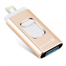Evelatus USB atmintinė į „Lightning“ 32 GB 3in1 (USB, iPhone ir Micro) Auksinė