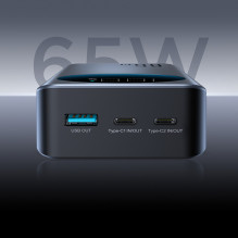 „Joyroom JR-PBF05 Pro“ 30000mAh 65W išorinė baterija su skaitmeniniu ekranu, 2x USB-C ir 1x USB-A, juoda