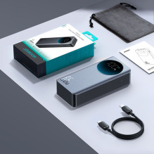 „Joyroom JR-PBF05 Pro“ 30000mAh 65W išorinė baterija su skaitmeniniu ekranu, 2x USB-C ir 1x USB-A, juoda