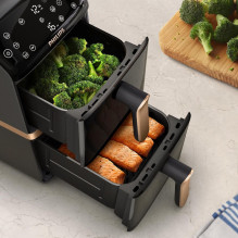 „Philips 4000“ serijos dviejų stekų „Airfryer“ su vertikaliu krepšeliu, 10 l, dviguba atskira, 2750 W, karšto oro gruzdi „Philips 4000“ serijos dviejų stekų „Airfryer“ su vertikaliu krepšeliu, 10 l, dviguba atskira, 2750 W, karšto oro gruzdi