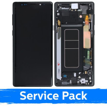 Ekranas skirtas Samsung N960 Note 9 su rėmeliu / Midnight Black / (Service Pack)