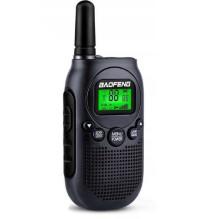 Vaikų Walkie Talkie - Baofeng BF-T6 Panda, 8 Kanalai, 3 km Nuotolis, Juoda