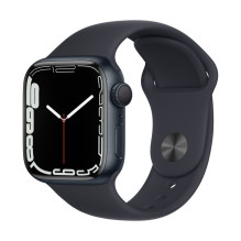 „Apple Watch Series 7 GPS“, 41 mm vidurnakčio aliuminio korpusas su sportiniu dirželiu – įprastas vidurnakčio mėlynas