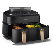 Philips 5000 series NA552 / 00 fryer Double 9 L Stand-alone 2750 W Hot air fryer Black, Gold