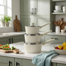 Russell Hobbs RH03867C Cote 18 cm Saucepan, Cream