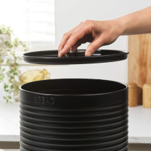 Russell Hobbs RH03269EU7 Ribbed Bread Bin, Black
