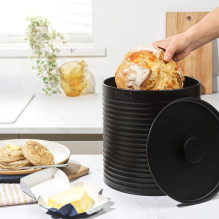 Russell Hobbs RH03269EU7 Ribbed Bread Bin, Black Russell Hobbs RH03269EU7 Ribbed Bread Bin, Black