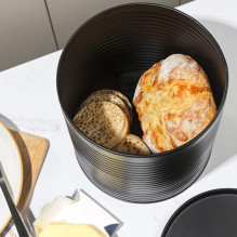 Russell Hobbs RH03269EU7 Ribbed Bread Bin, Black