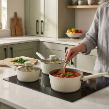 Russell Hobbs RH03868C Cote 20 cm Saucepan, Cream