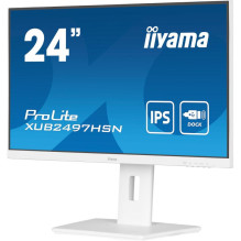 Monitorius - iiyama XUB2497HSN-W2, USB-C Jungtis, Reguliuojamo Aukščio, Su Integruotais Garsiakalbiais, Baltas