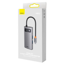 BASEUS adapter HUB 4in1 Type C WKWG070113 / BS-OH067 0,17 m gray
