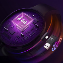 Słuchawki gamingowe QCY Heroad V200 Tri-Mode z dźwiękiem 7.1 baterią 240 h i odczepianym mikrofonem - czarne