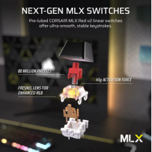 „Corsair K70 CORE TKL“ mechaninė žaidimų klaviatūra be klavišų