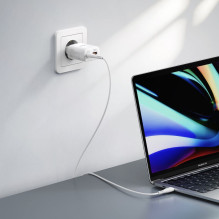 Phone charger VEGER USB A + Type C PD Super Charge PPS 45W + data cable Type C to C 100W TR101 white