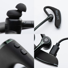 Wireless mono headset (ENC, Multipoint, BT 6.0 + EDR, 170mah) FORCELL Orion Plus black