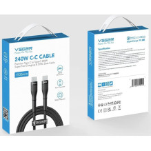 Cable Typ C to Typ C VEGER PD 5A 240W CC03 1,5 m black