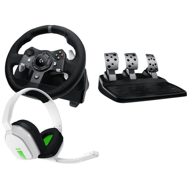 LOGITECH G920 Driving Force Racing Wheel + Astro A10 - WHITE