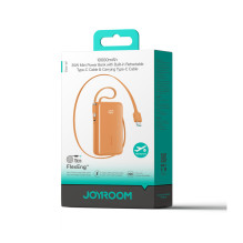 „Joyroom JR-PR2L“ 35 W 10000 mAh išorinė baterija su įmontuotais USB-C laidais – oranžinė