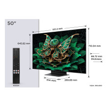 Televizorius - TCL 50C7K 50" 4K Ultra HD Išmanioji TV Wi-Fi QD-Mini LED Metalinė