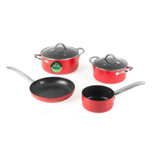 Russell Hobbs RH03821 Riviera 4-Piece Pan Set, Red Russell Hobbs RH03821 Riviera 4-Piece Pan Set, Red