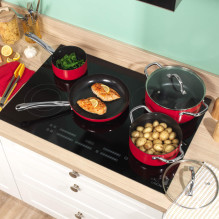 Russell Hobbs RH03821 Riviera 4-Piece Pan Set, Red Russell Hobbs RH03821 Riviera 4-Piece Pan Set, Red