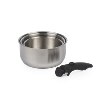 Russell Hobbs RH04034 Stainless Steel 4-Piece Smart Clip Saucepan Set
