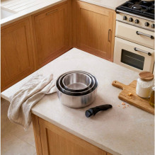 Russell Hobbs RH04034 Stainless Steel 4-Piece Smart Clip Saucepan Set
