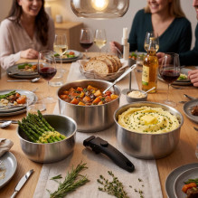 Russell Hobbs RH04034 Stainless Steel 4-Piece Smart Clip Saucepan Set