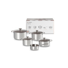 Virtuvės Indai - Le Creuset 3-Ply Plus 5 dalių Nerūdijančio Plieno Puodų Rinkinys