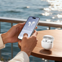 „Joyroom JR-FB1 Funpods“ belaidės „Bluetooth 6.0“ į ausis įdedamos TWS ausinės su dirbtinio intelekto funkcijomis – balt